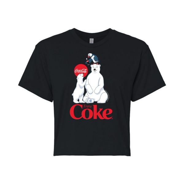 

Детская укороченная футболка Coca-Cola с полярными медведями и тупиками Licensed Character, черный
