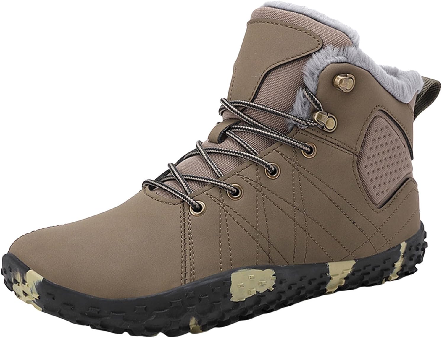 

Мужские походные ботинки IWIHMIV, зимние ботинки, с противоскользящей подошвой, теплые ботинки до щиколотки, удобная обувь для прогулок на открытом воздухе из хлопка, серебро