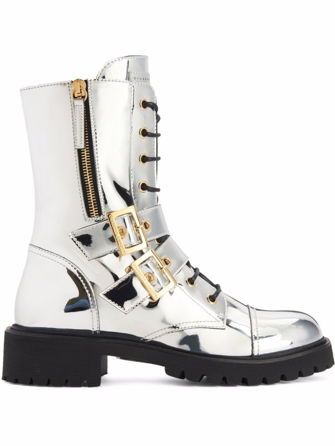 Giuseppe Zanotti сапоги Tifa с эффектом металлик, серебристый