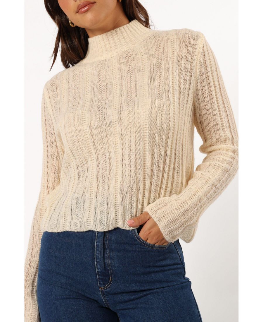 

Женский вязаный свитер Wynford с фестончатым краем Petal and Pup, Beige