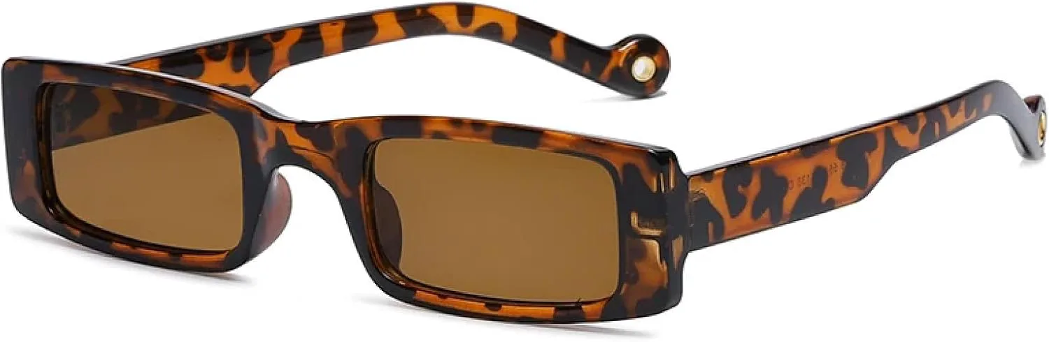 

4 пары солнцезащитных очков: женские модные очки в узкой оправе, винтажные солнцезащитные очки, мужские солнцезащитные очки в стиле ретро, ​​зеленые SZVVBKK, Leopard