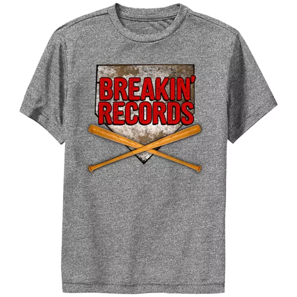 

Футболка с принтом "Рекорды бейсбола" для мальчиков Licensed Character, серый