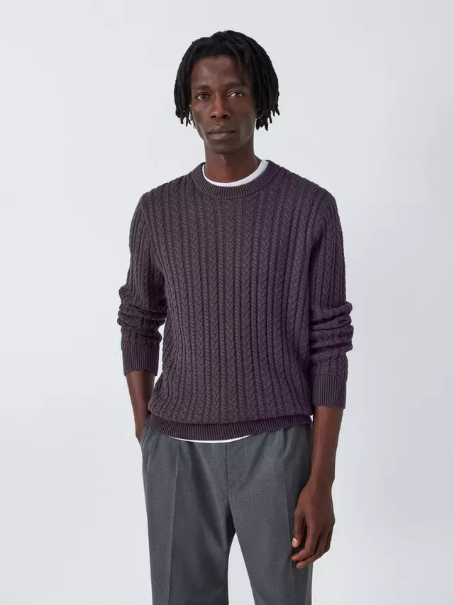

Джемпер John Lewis Cotton Cable Crew Neck, цвет nightshade