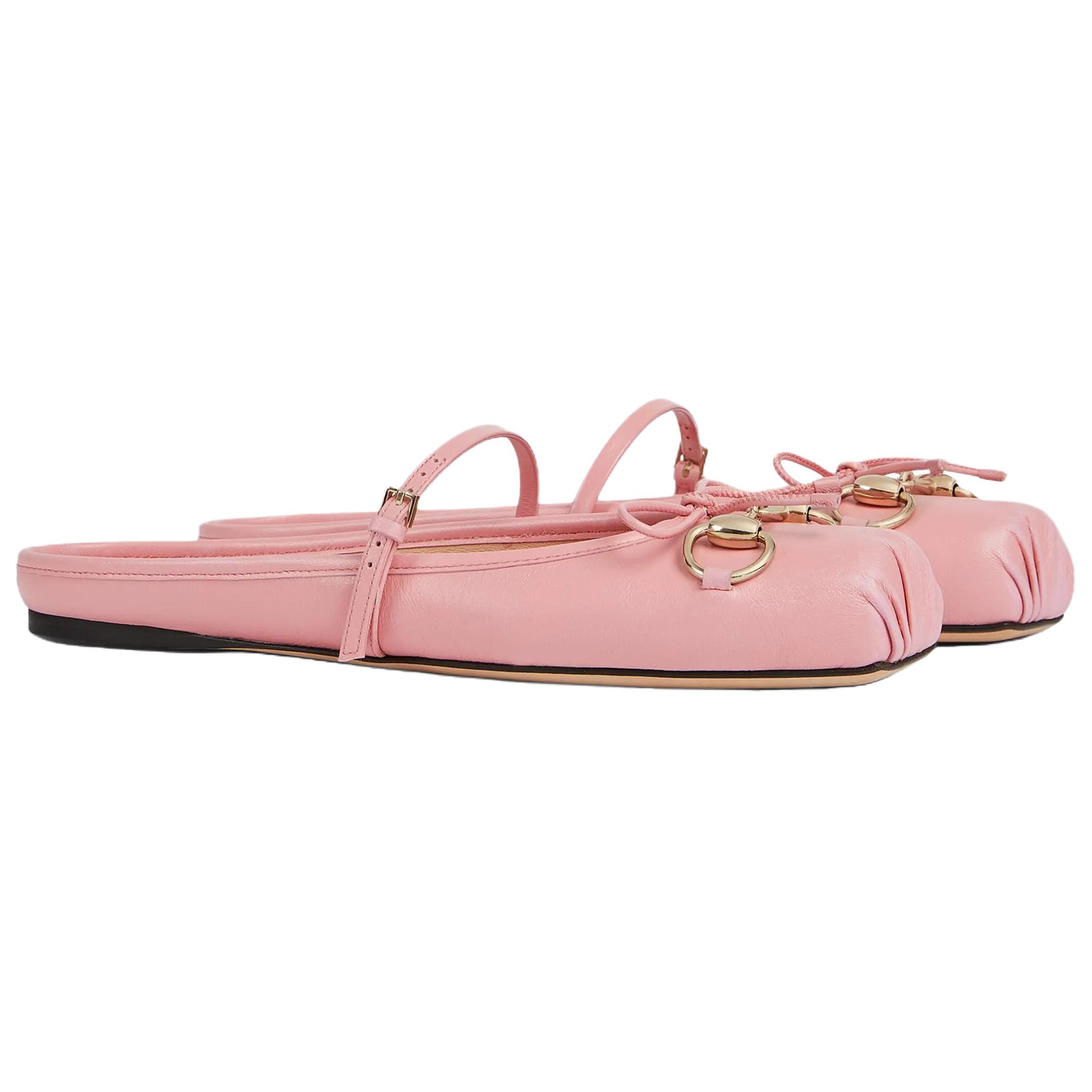 GUCCI Лоферы с подковой закрытые женские pink — фото 4