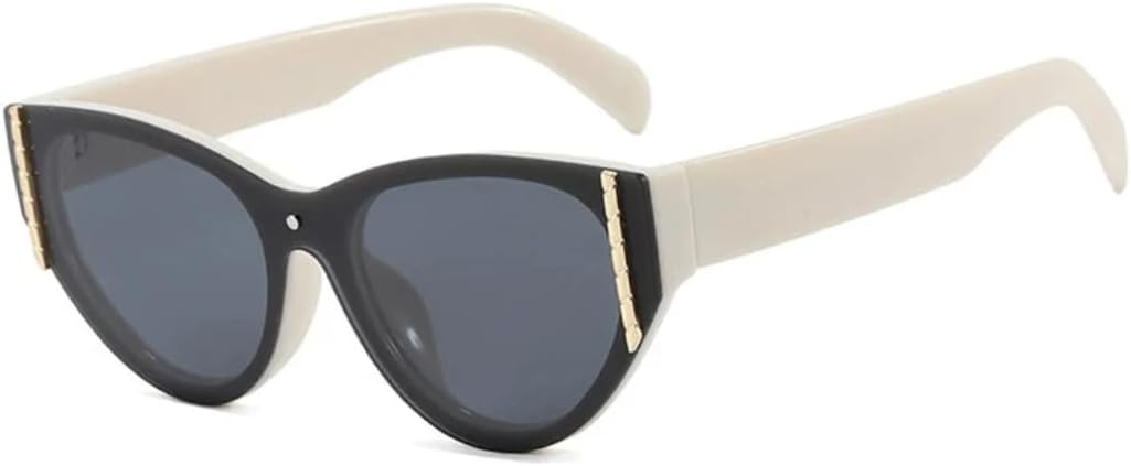 

Модные солнцезащитные очки для женщин и мужчин, винтажные очки «кошачий глаз», женские очки для путешествий и вождения, мужские очки с защитой от УФ-излучения UV400 VVTWSSW, Beige Gray