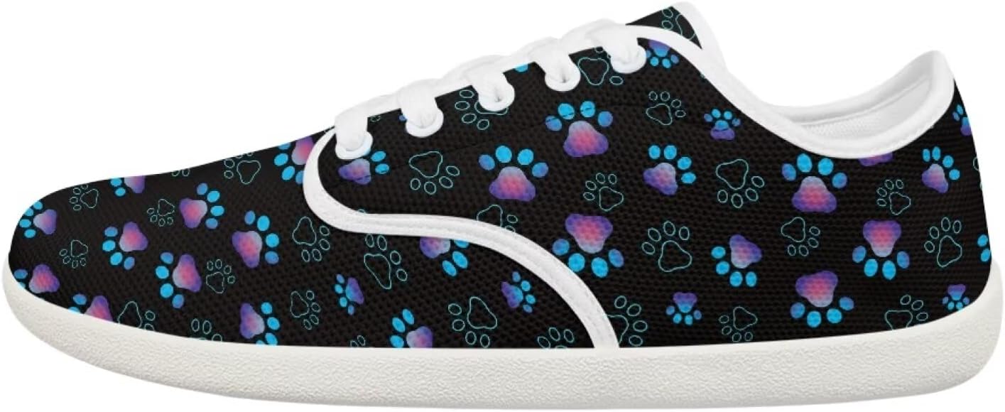 

Женские и подростковые кроссовки Forchrinse с декоративной бабочкой, широкие, для бега и тенниса, с нулевым перепадом, модные кроссовки с мягкой подошвой, Dog Paw Print