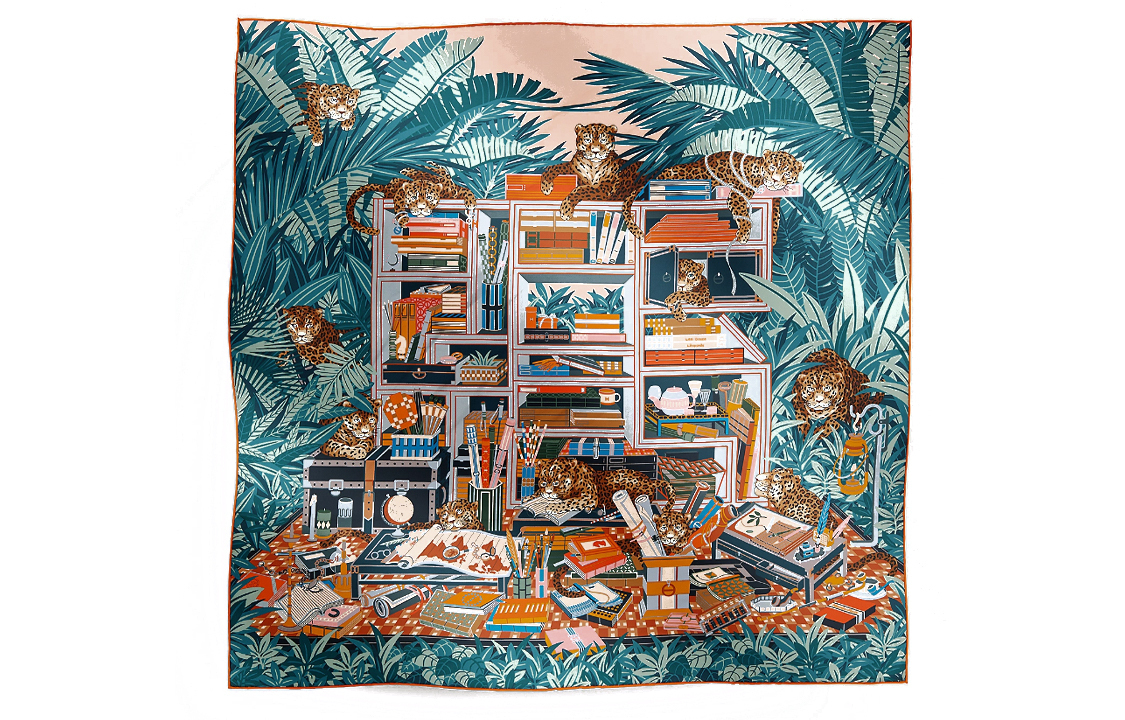 

Шёлковый платок HERMES Мультиколор