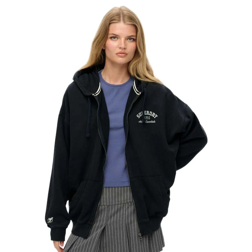 

Толстовка Superdry Athletic Essential Oversized full zip, синий