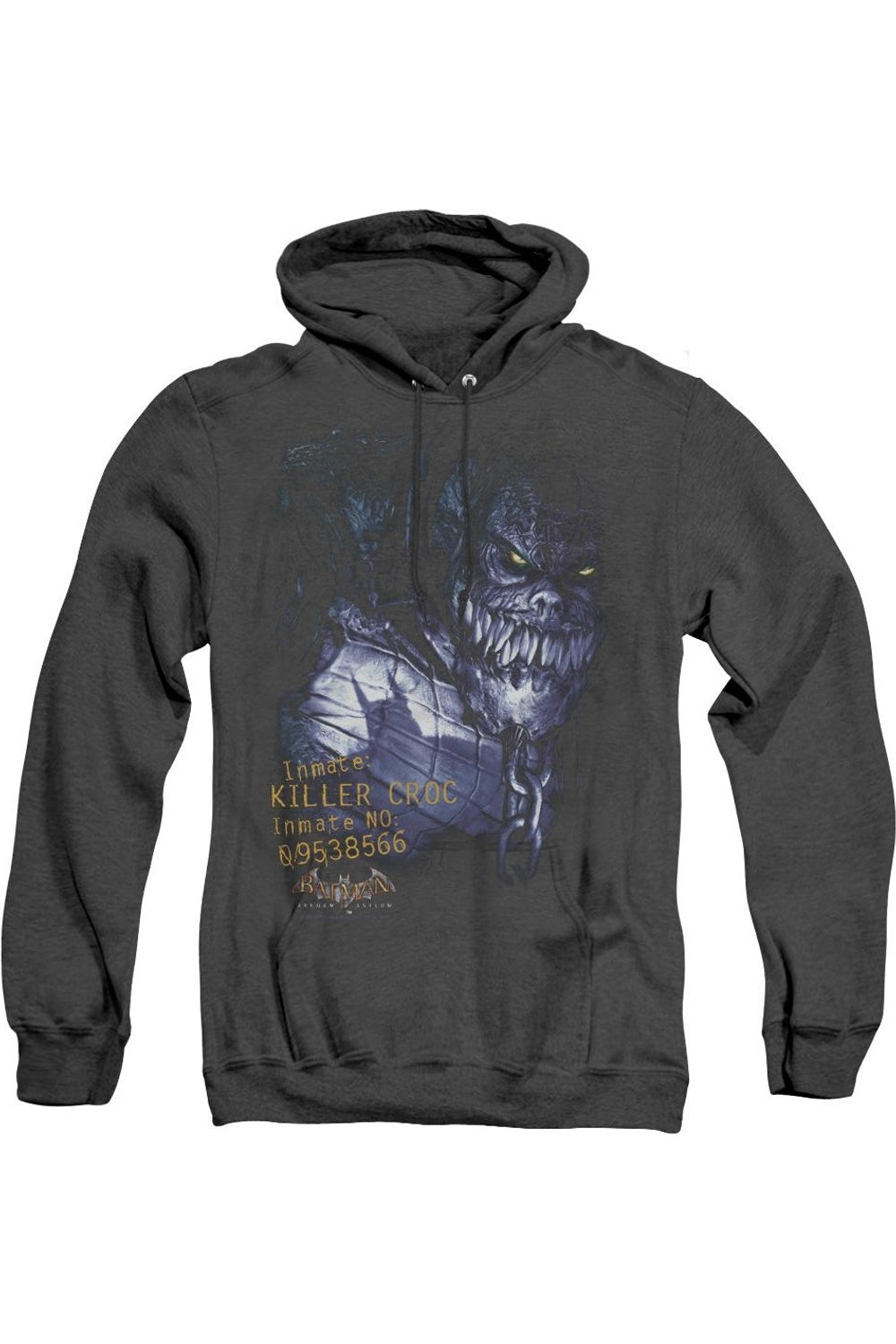 

Batman Arkham Asylum Arkham Killer Croc Adult Heather Hoodie / Толстовка с капюшоном Gildan, черный