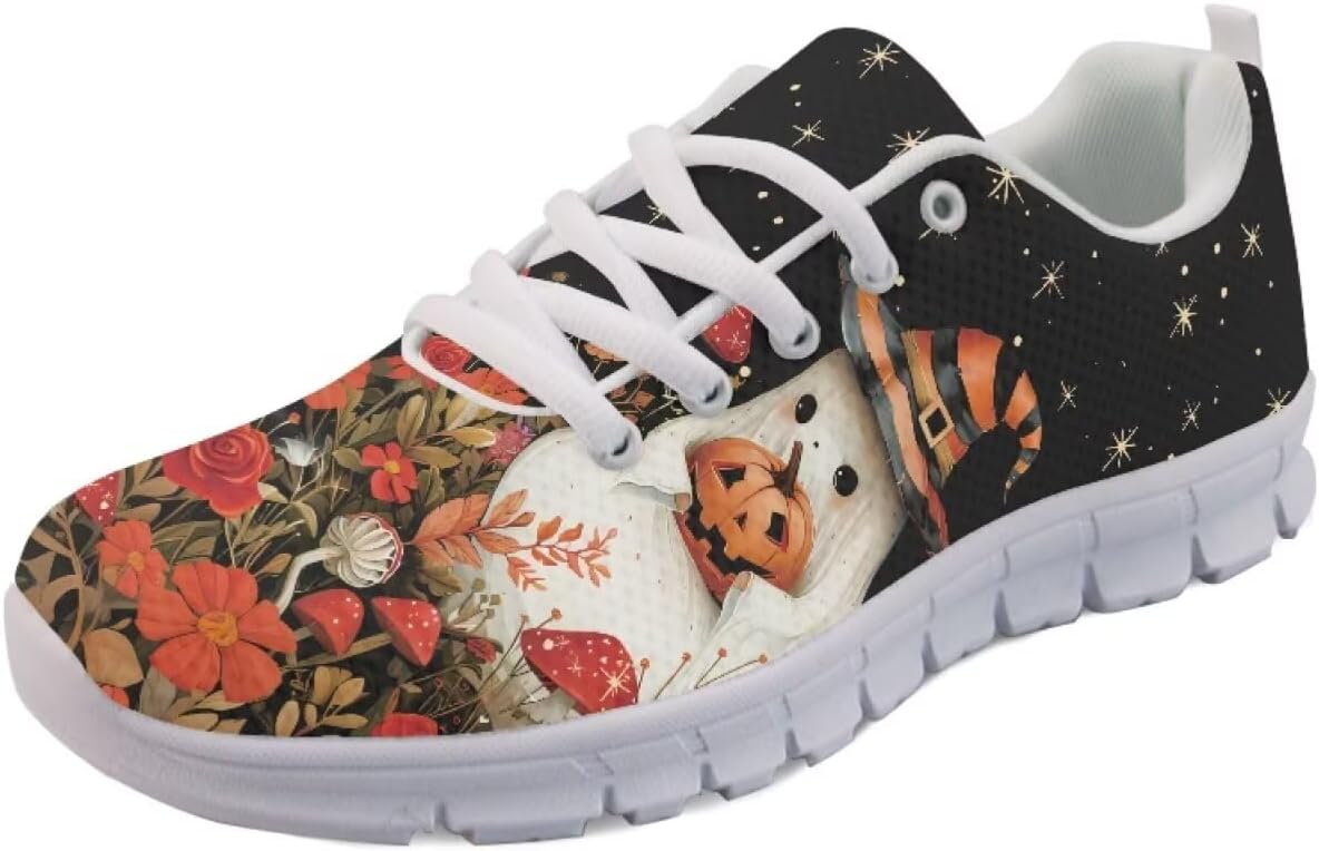 

Кроссовки Forchrinse с милым рисунком мопса, спортивные, для бега и занятий в спортзале, унисекс, легкие, на шнуровке, спортивные кроссовки, Halloween Ghost