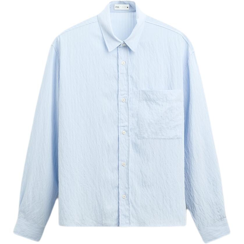 

Рубашка мужская небесно-голубая Zara, голубой