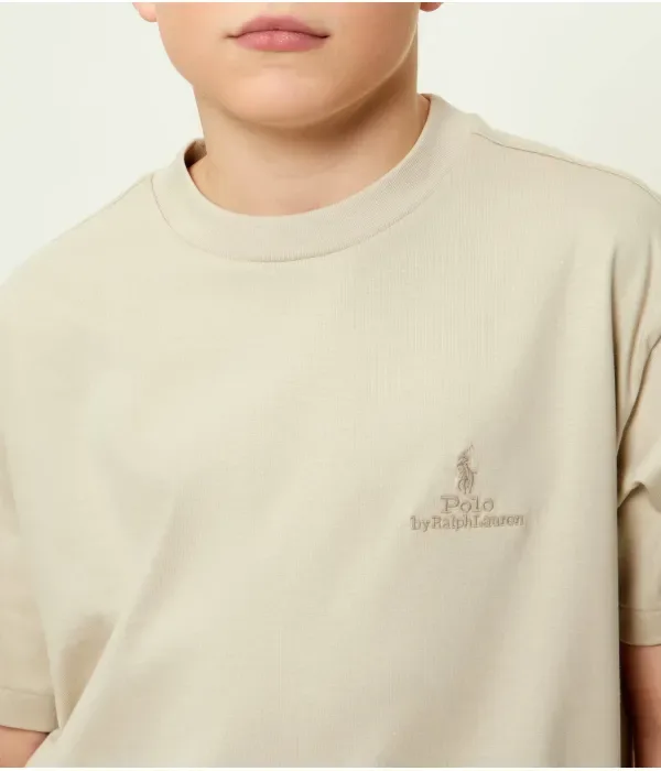 Футболка loose fit Polo Ralph Lauren, бежевый — фото 4