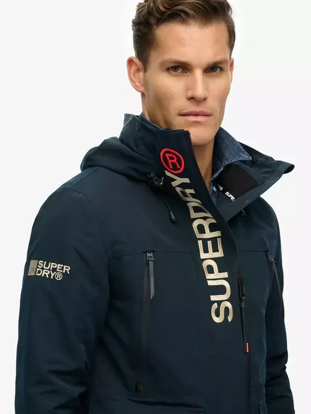 Куртка-ветровка с капюшоном и вышивкой Superdry, Eclipse Navy — фото 4