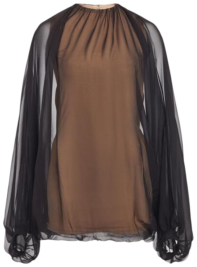 

Шифоновый топ Valentino, коричневый