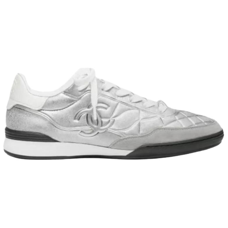 26c низкие повседневные туфли women's silver gray CHANEL, Original Shoe Box Not Included — фото 3