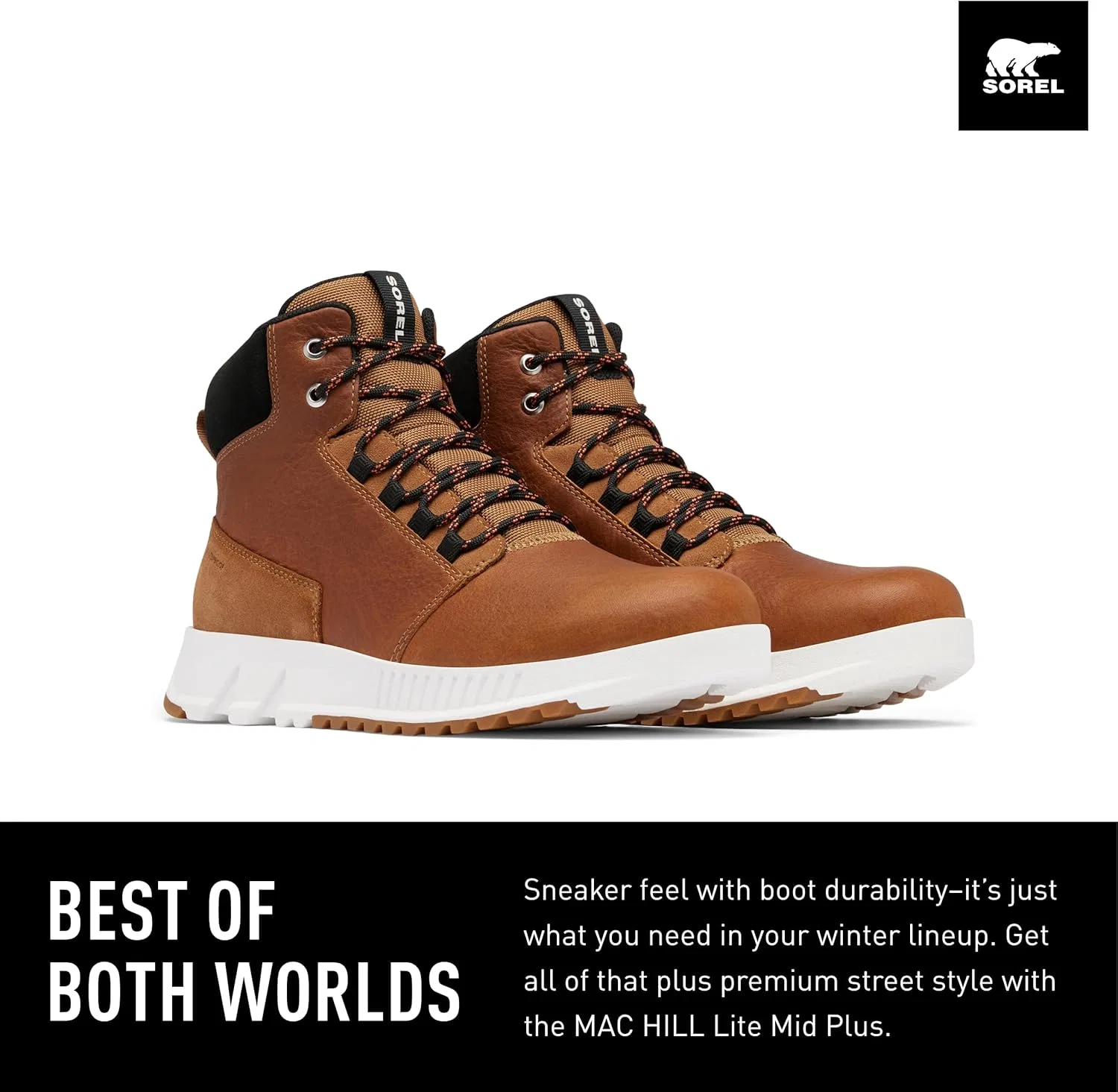 Водонепроницаемые походные ботинки Sorel Mac Hill Lite Plus для мужчин, Elk Black — фото 3