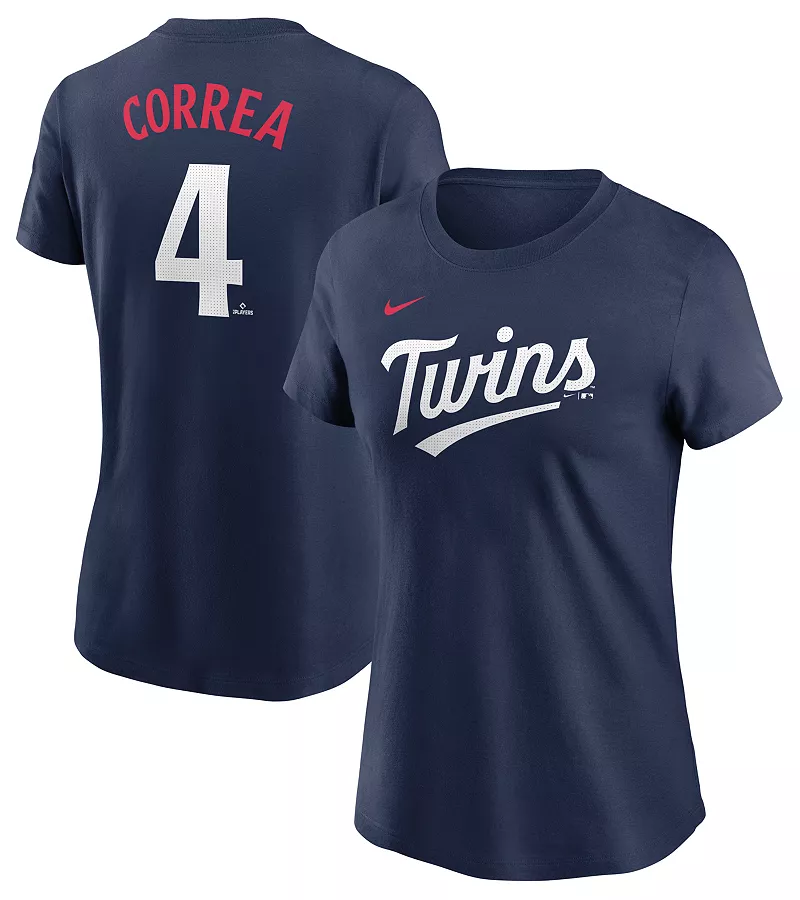 

Женская темно-синяя футболка Nike Minnesota Twins Carlos Correa #4