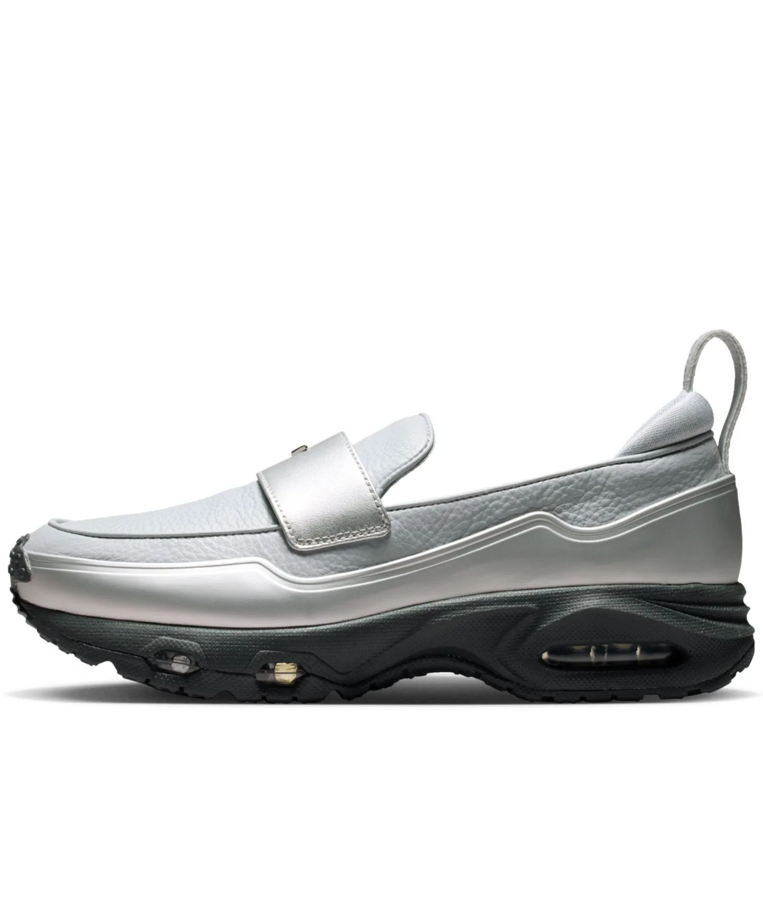 Унисекс лоферы из кожи Nike Air Max Phenomena серебристые