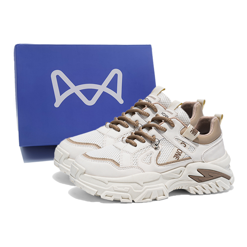 

Нескользящие износостойкие низкие повседневные туфли для мужчин MIIOW, Beige Black Box
