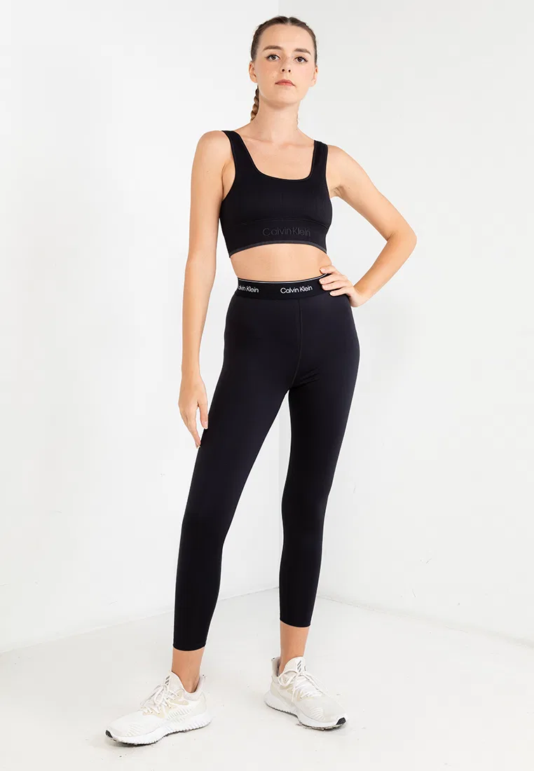 Леггинсы для фитнеса 7/8, Calvin Klein Sport, черный — фото 4