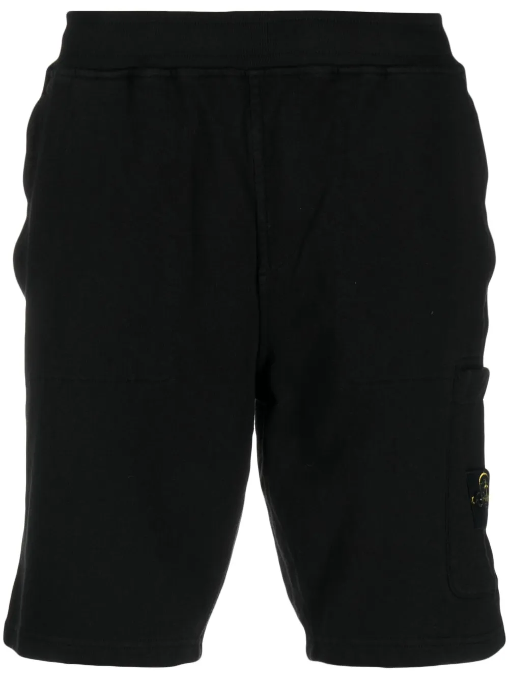 

Шорты с эластичным поясом и нашивкой-логотипом Stone Island, черный