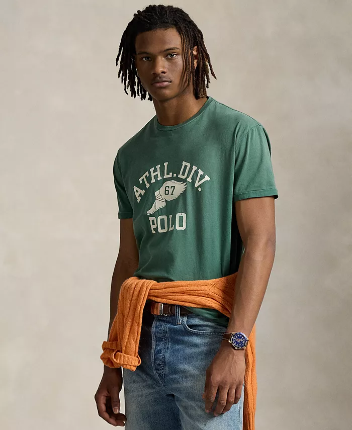 

Мужская классическая футболка с логотипом Polo Ralph Lauren, зеленый