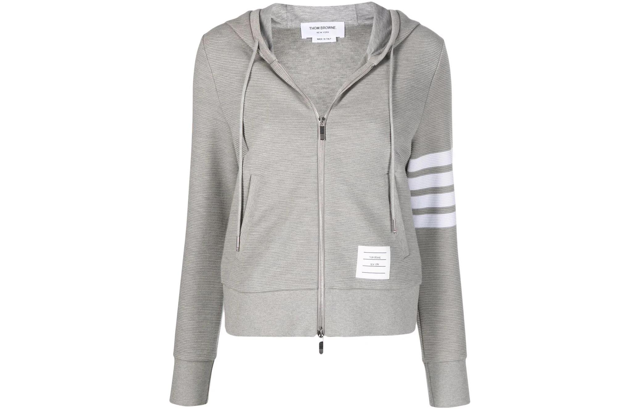 

Толстовка с капюшоном Signature 4 Bar Stripe THOM BROWNE, серый