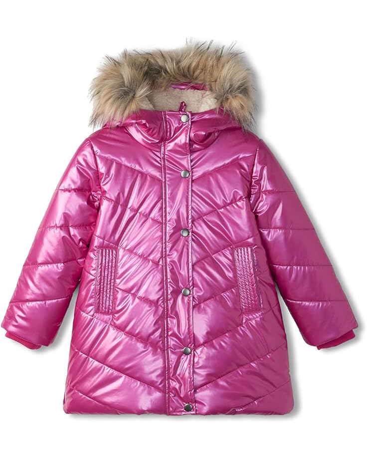 

Куртка Hatley Kids Fuschia Star Sherpa Lined Puffer Jacket, розовый