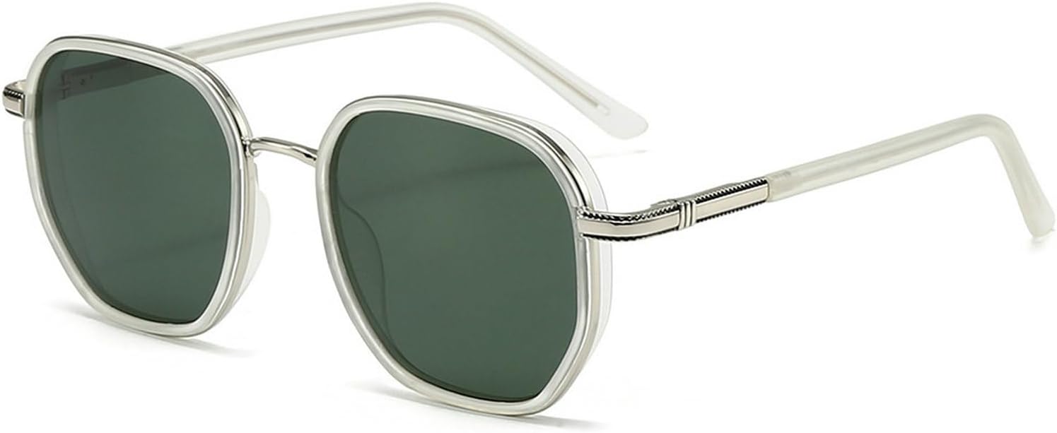 

Поляризованные солнцезащитные очки-пилот для женщин, винтажные квадратные солнцезащитные очки с двойной перемычкой и металлическими линзами, защита от УФ-излучения mincl, C1