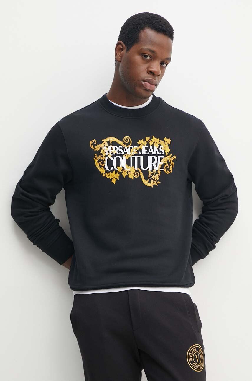 

Хлопковая толстовка Versace Jeans Couture, черный