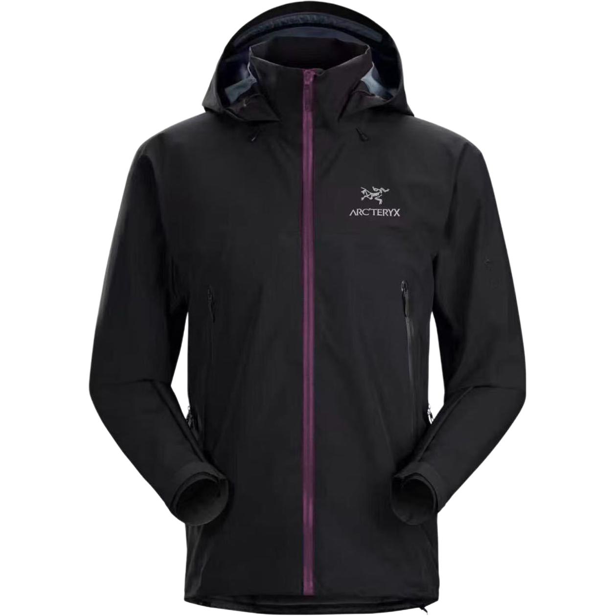 

Куртка ветровка BETA AR Waterproof, Windproof, And Breathable мужская Arcteryx, черный фиолетовый (фиолетовый zipper)