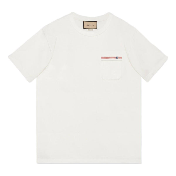 

Футболка ss22 cotton t-shirt with embroidery 'white' Gucci, белый