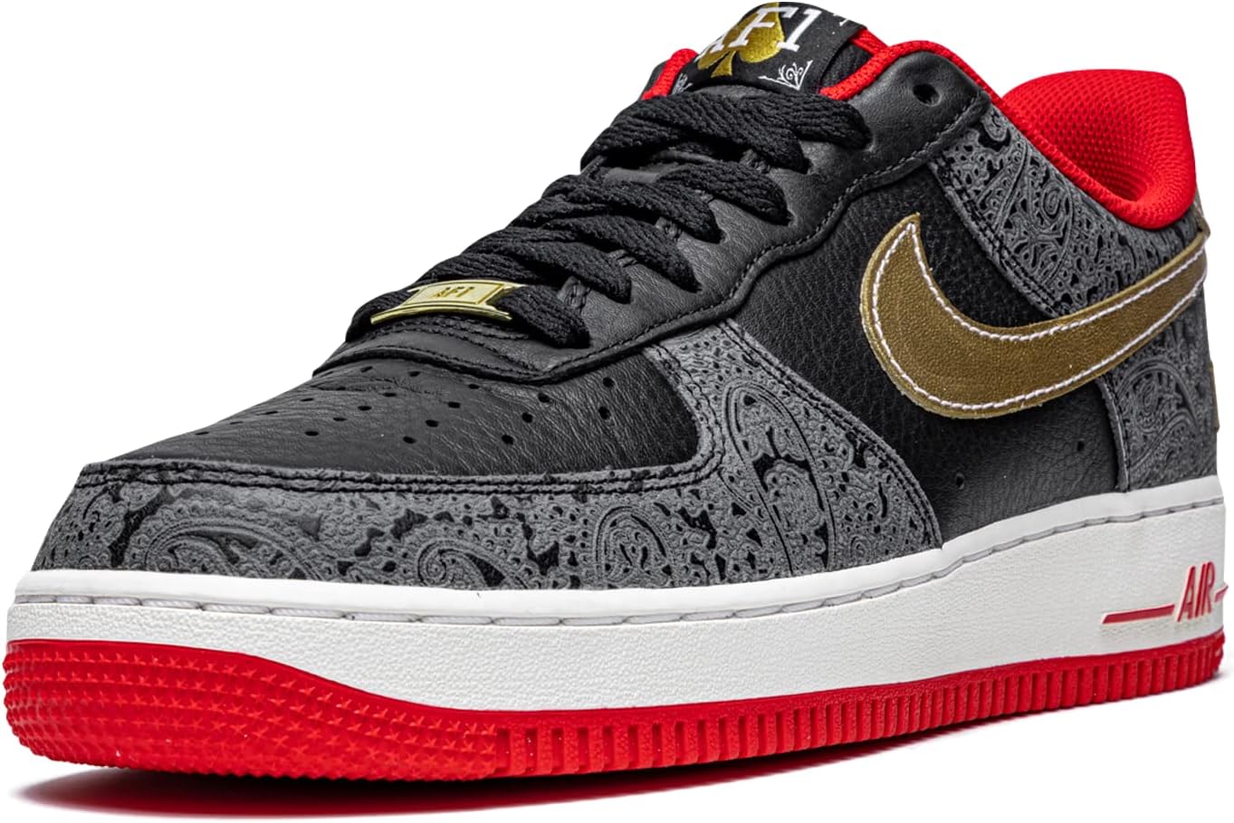 Кроссовки Nike Mens Air Force 1 07' LX DJ5184 001 Spades - размер, Black/Metallic Gold — фото 4