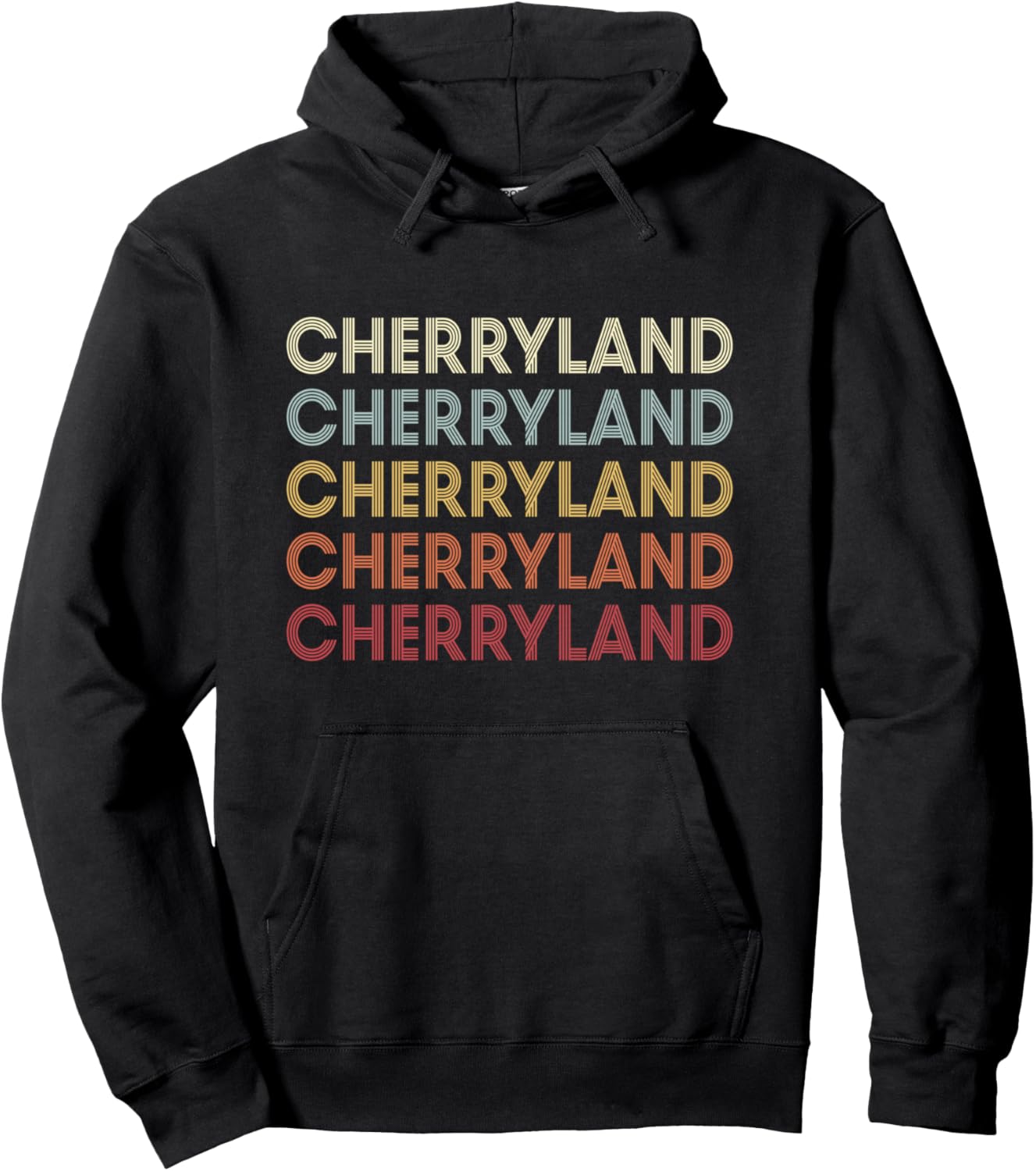 

Худи в стиле ретро с винтажным текстом, Черриленд, Калифорния Cherryland California Cherryland Ca Retro Vintage, черный