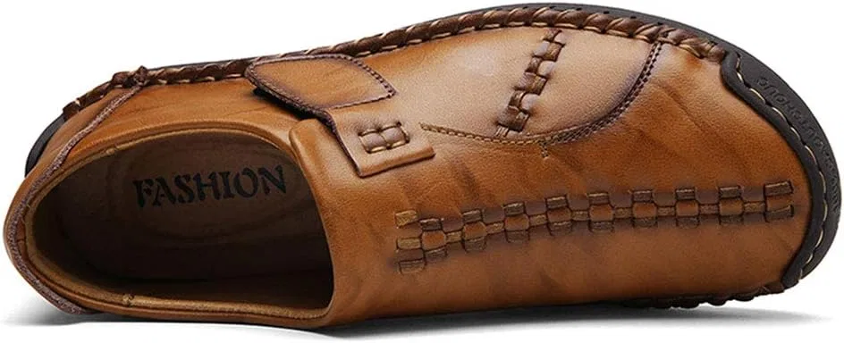 Мужские лоферы UPIShi Leather, коричнево-желтые — фото 4