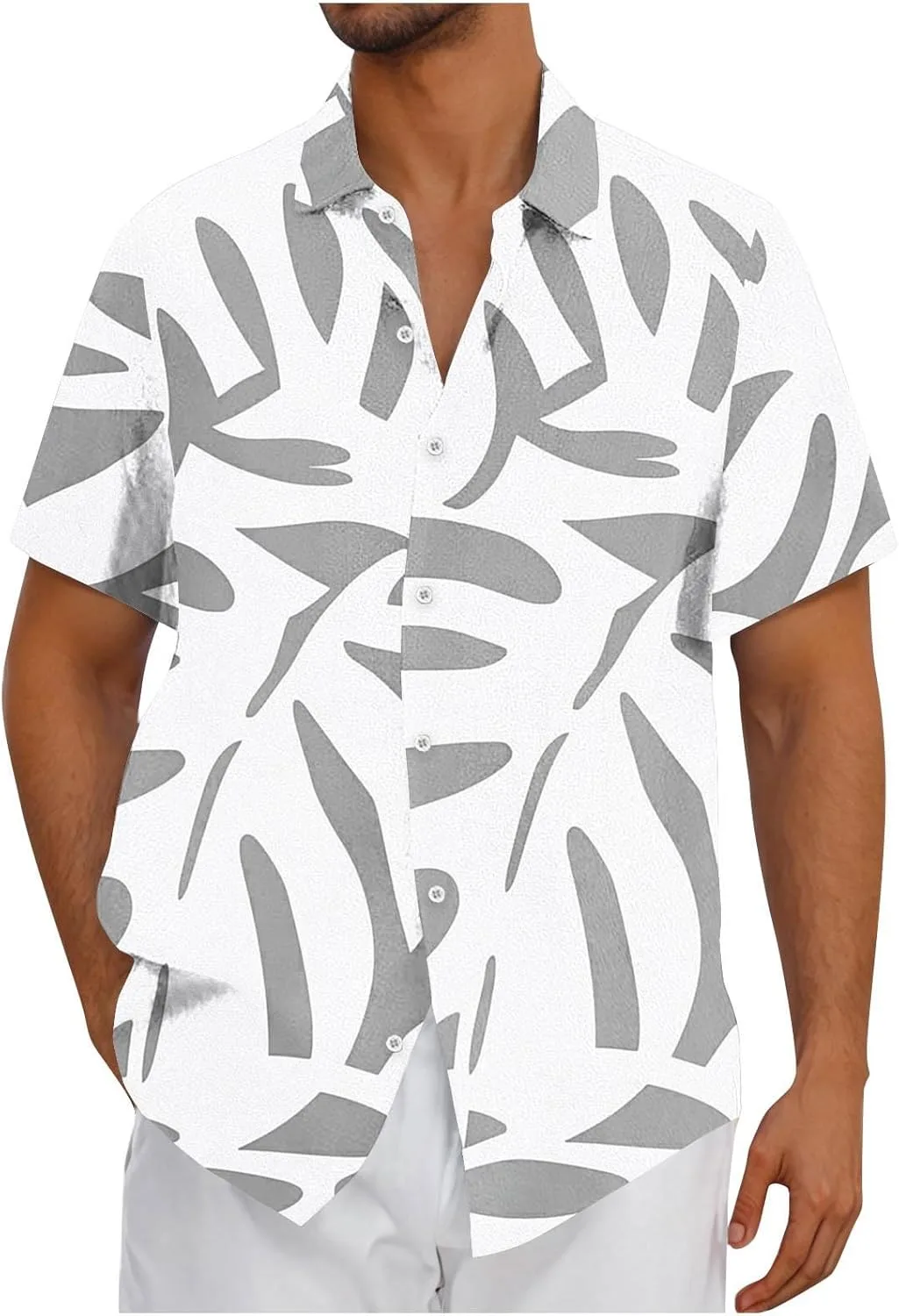 

Мужская гавайская рубашка с коротким рукавом и принтом