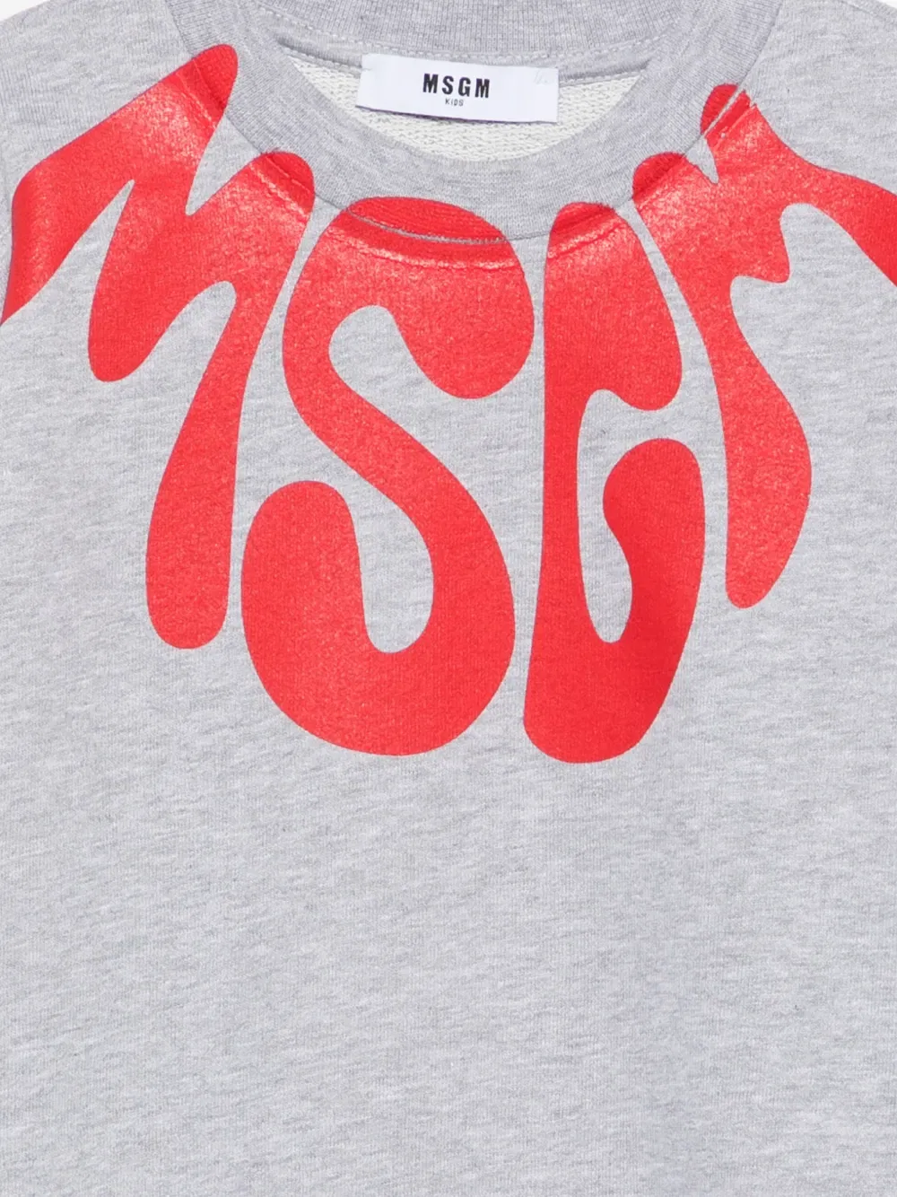 Толстовка с логотипом Msgm Kids, серый — фото 3