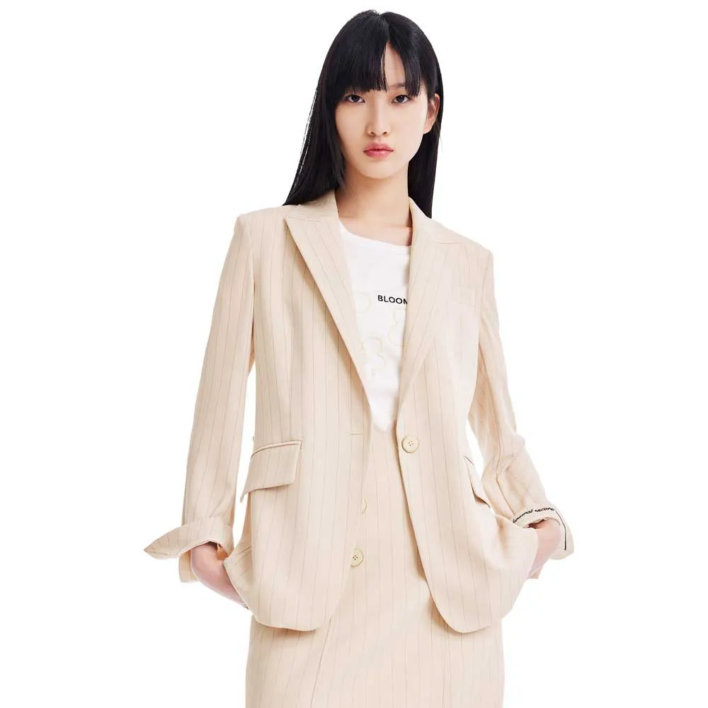 

Блейзер Lily Skinny Belted, бежевый
