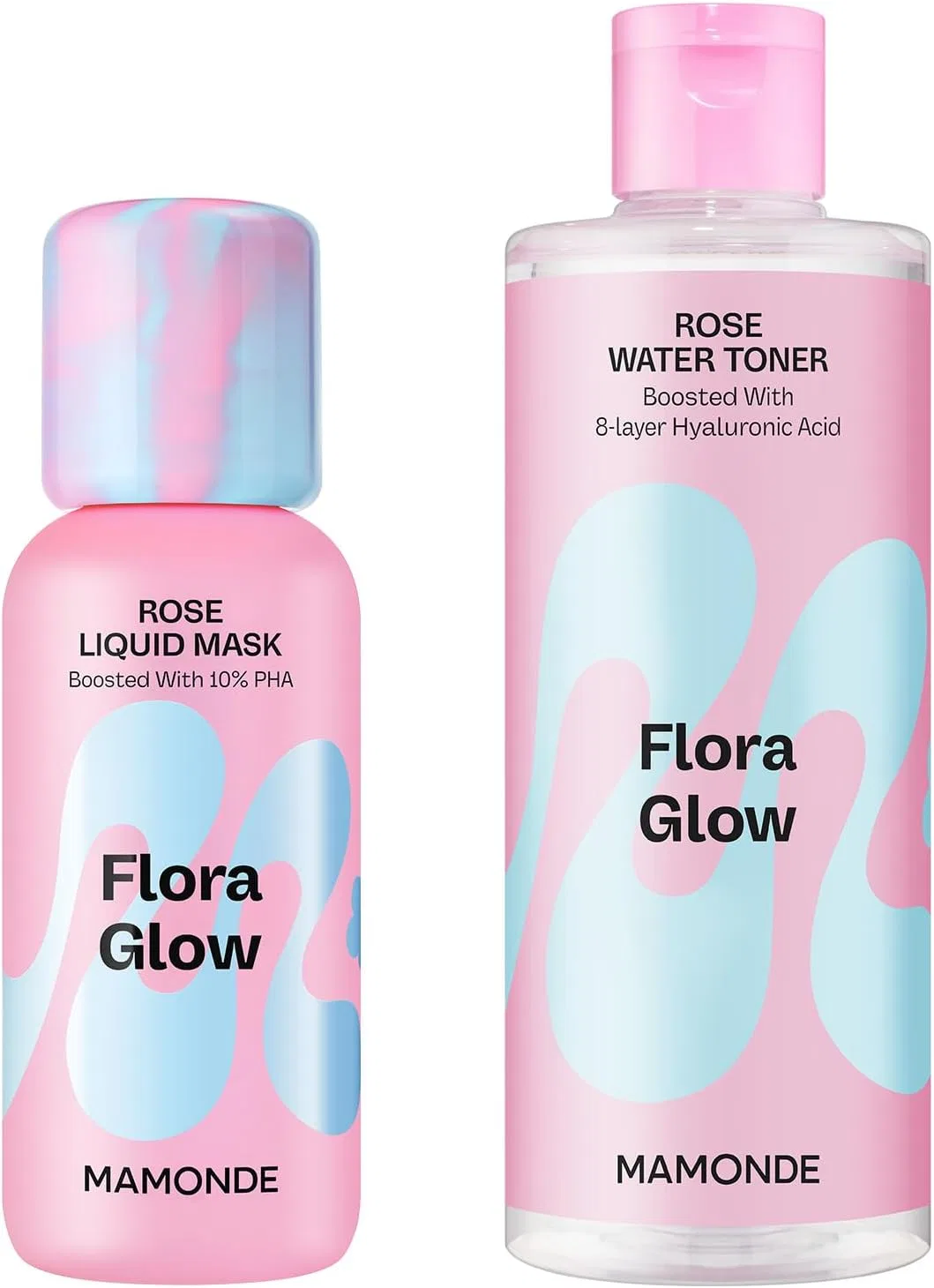 Набор для ухода за кожей: жидкая маска и тонер Mamonde Floragrow Rose, 80 мл + 300 мл
