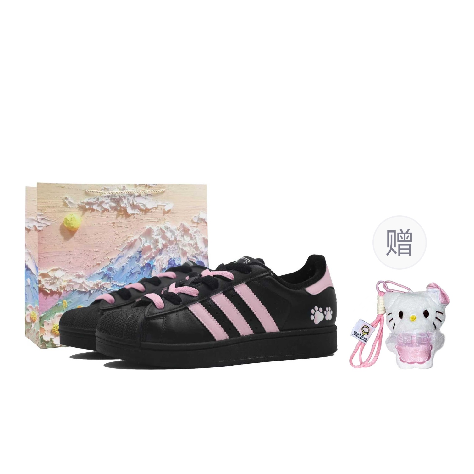 

Adidas Originals Superstar 2 Leather Abrasion Resistant низкие детские кроссовки для скейтбординга Black Pink Unisex