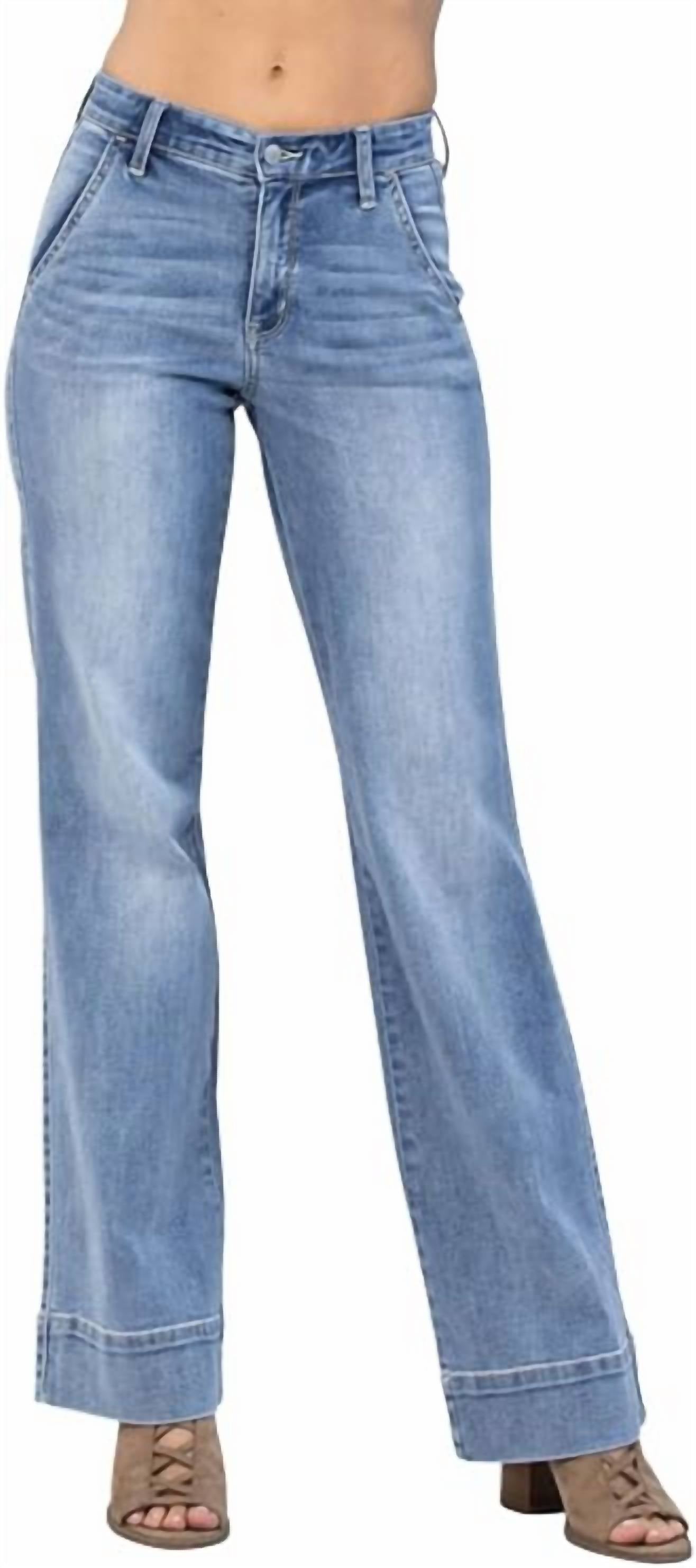 

Джинсы средней посадки Wide Leg в цвете Light Wash Judy Blue