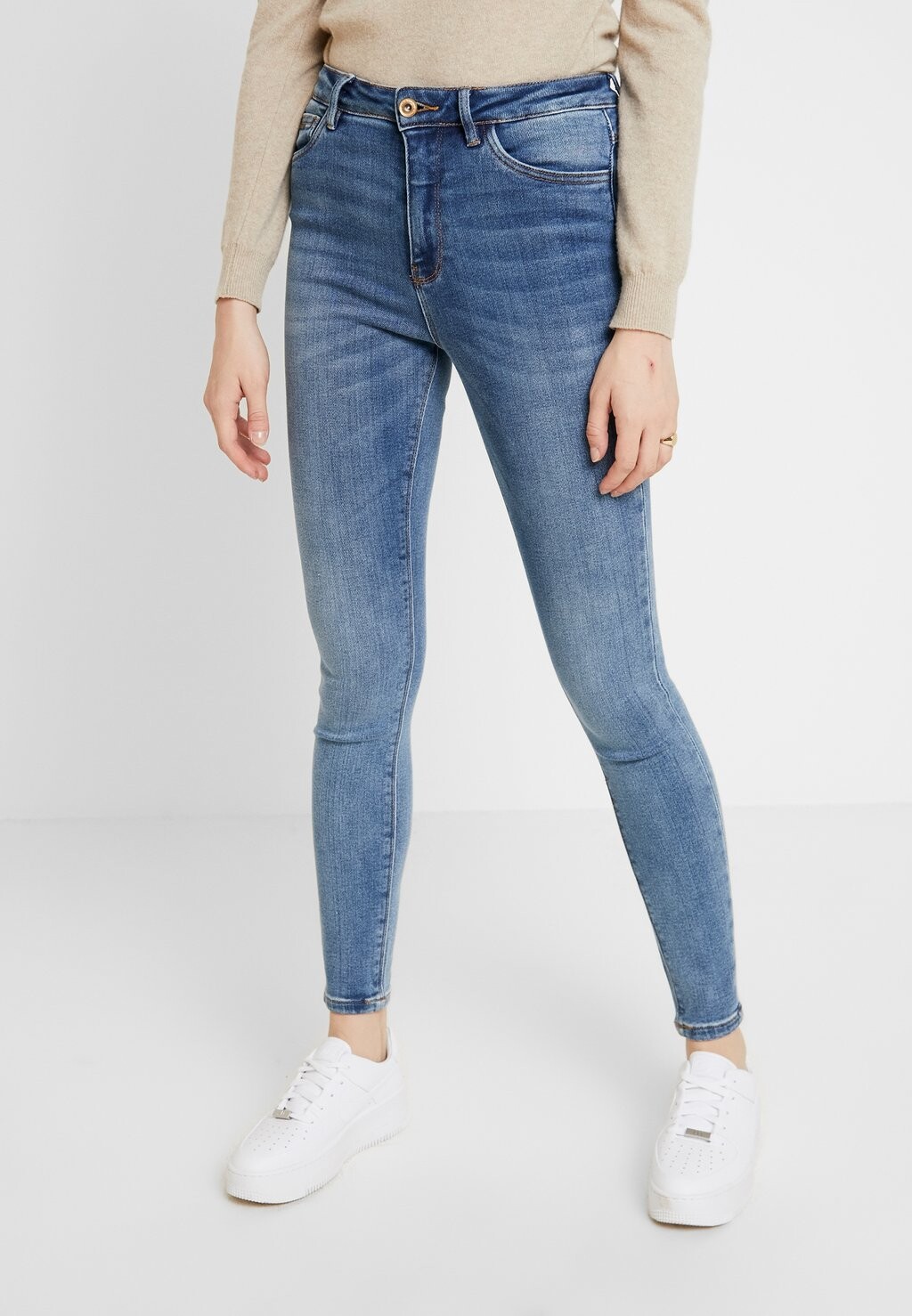 

Джинсы Skinny Fit ONLY Onlmila, джинсовая ткань среднего синего цвета