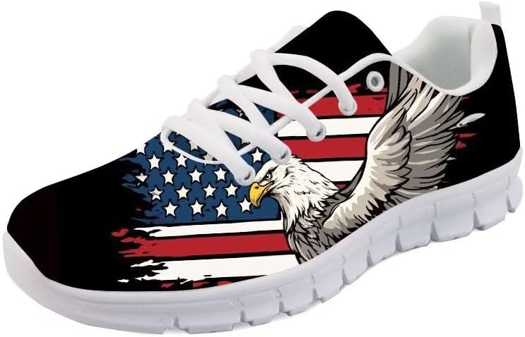 

Женские спортивные кроссовки Forchrinse с принтом американского флага и смелого орла, кроссовки для мужчин и женщин, обувь USA, президентская независимость, American Flag Eagle Painting