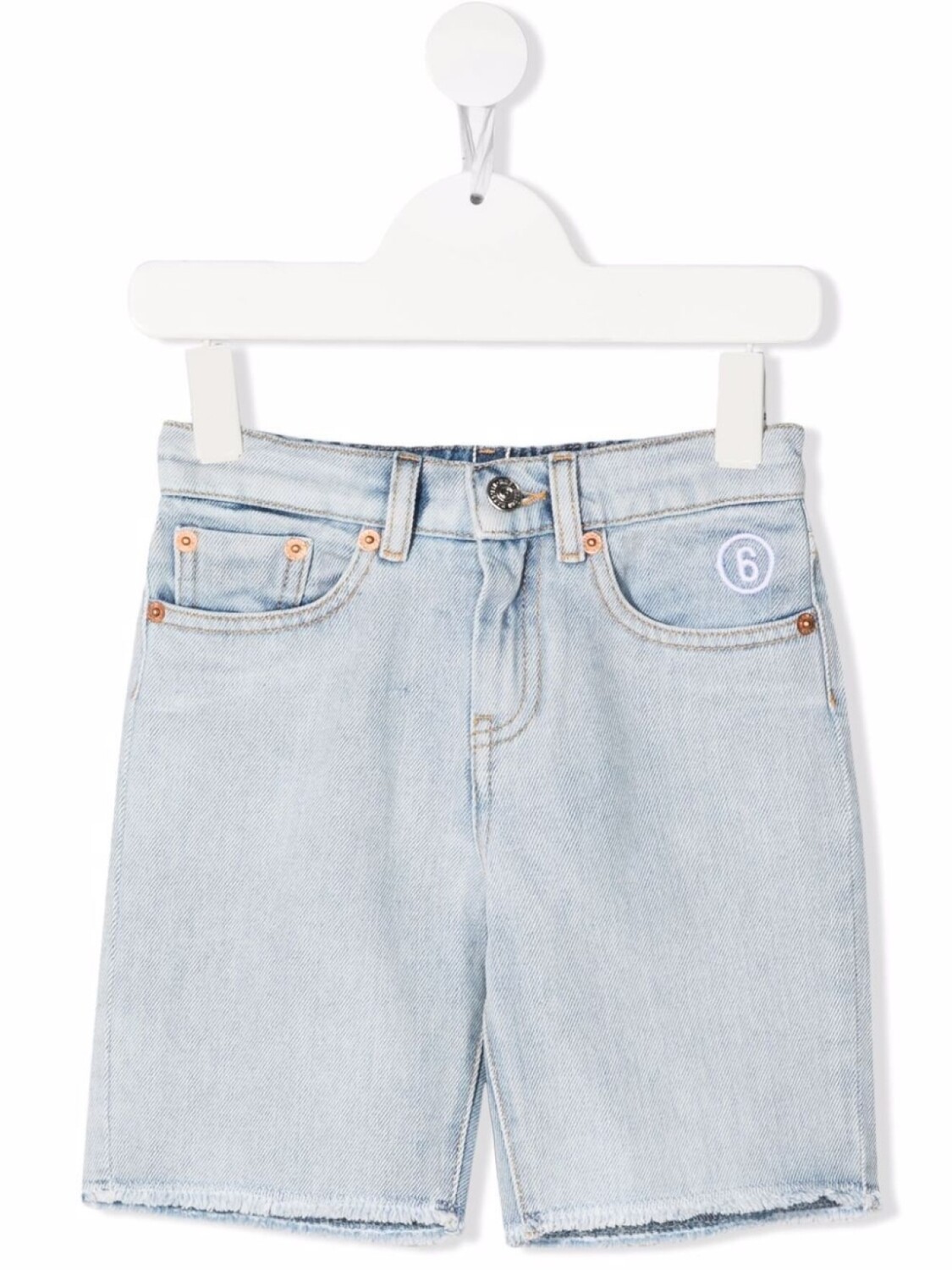 

MM6 Maison Margiela Kids шорты с вышитым логотипом, синий