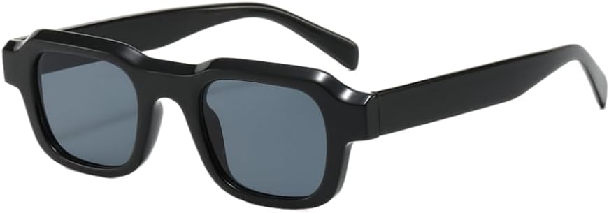 

Поляризованные солнцезащитные очки в стиле ретро для женщин и мужчин, винтажные прямоугольные солнцезащитные очки 90-х годов, классическая массивная оправа с защитой от УФ-излучения Generic, Black