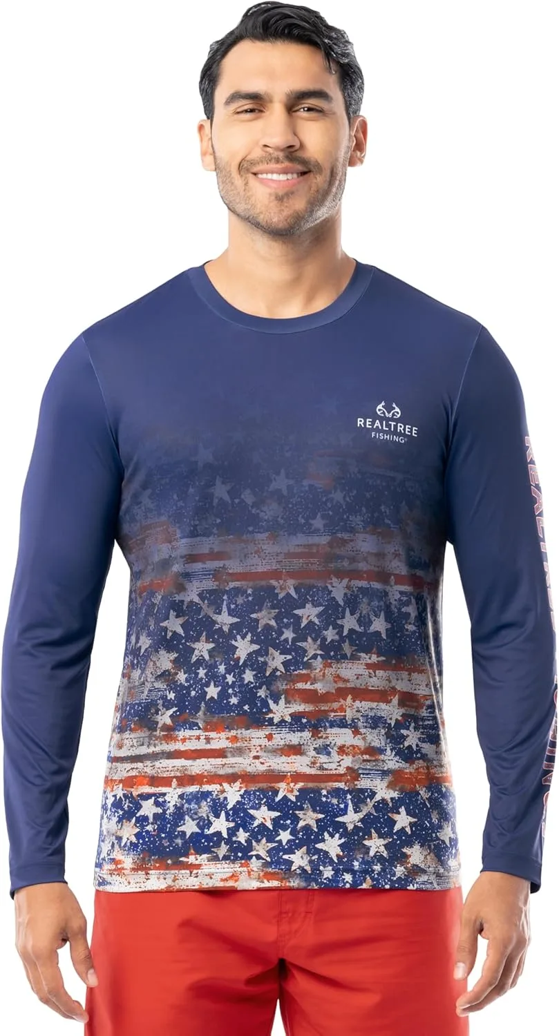 

Мужская футболка с длинным рукавом Realtree Performance Patriotic Fishing