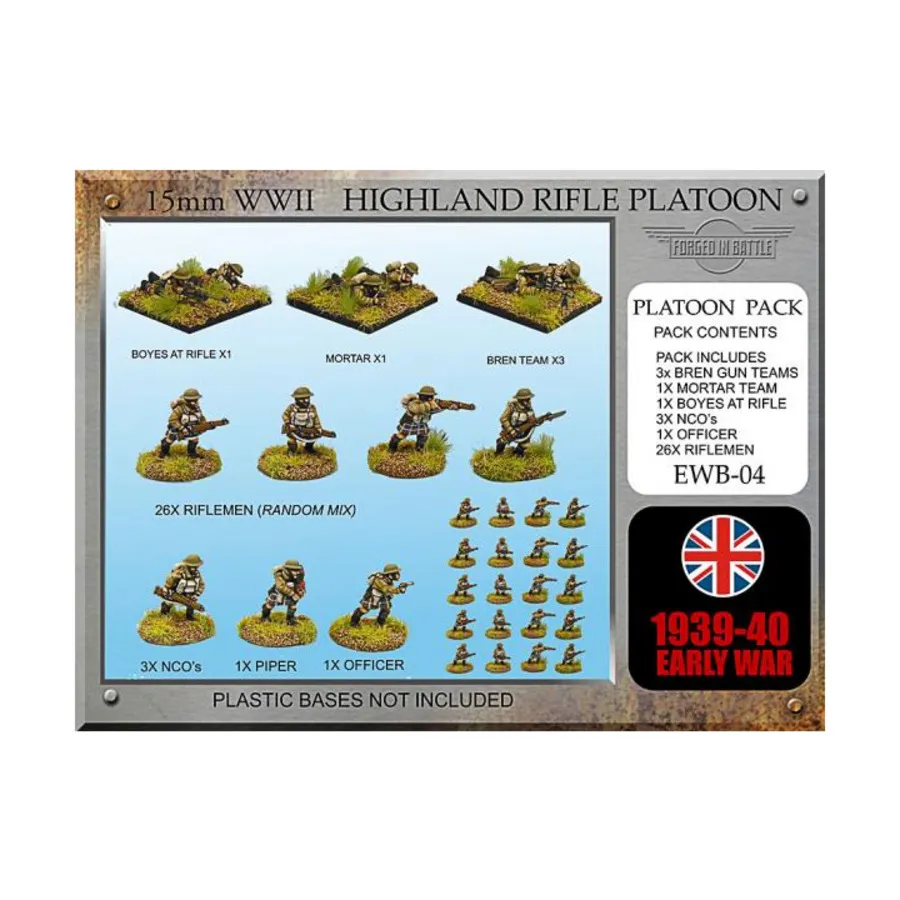 

Хайлендский стрелковый взвод, WWII Miniatures - Early 1939-40 - British Infantry (15mm)