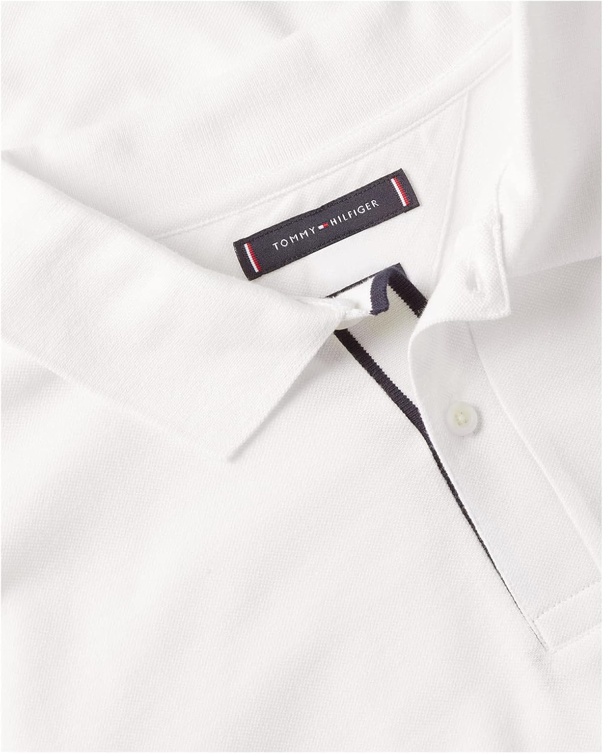 Мужское поло Tommy Hilfiger с флагом и планкой, классический крой, White — фото 3