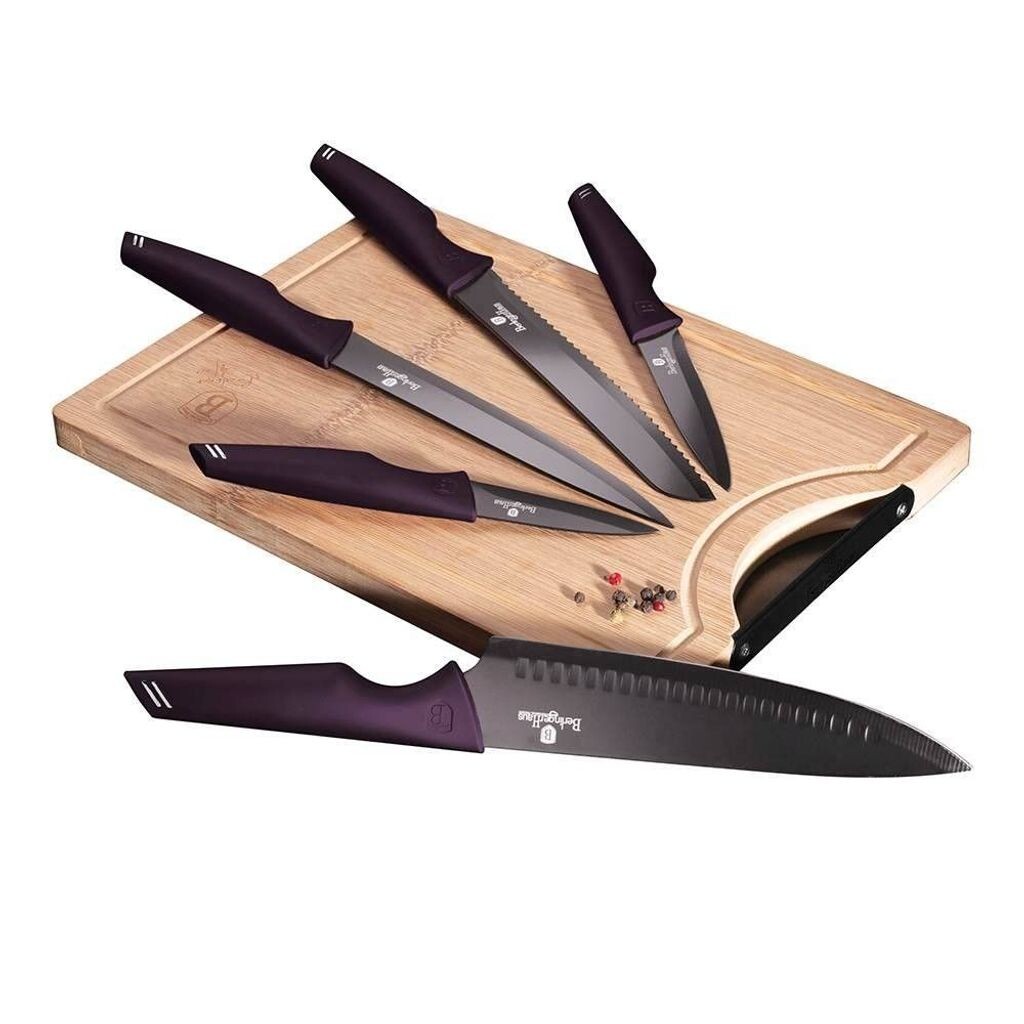 

Berlingerhaus Набор ножей с нестабильными поверхностями + доска 6 шт Purple Eclipse Collection BH-2832