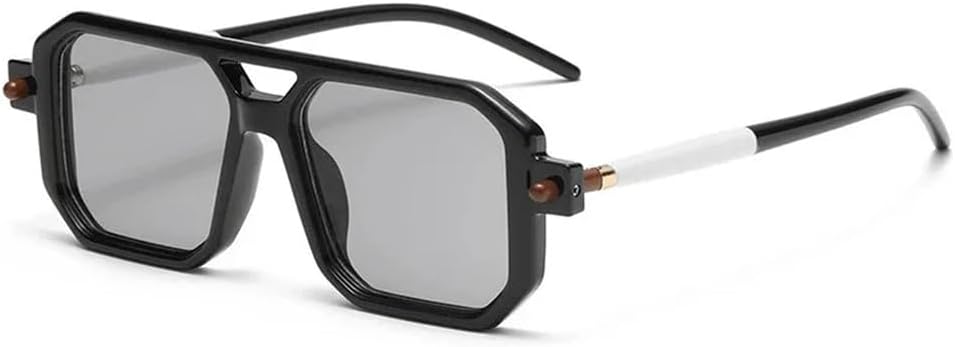 

Солнцезащитные очки в стиле панк с двойной перемычкой, плавным переходом цвета, для мужчин и женщин, с защитой от УФ-излучения UV400, металлическая оправа, для занятий спортом на открытом воздухе и путешествий UYPTK, Black White